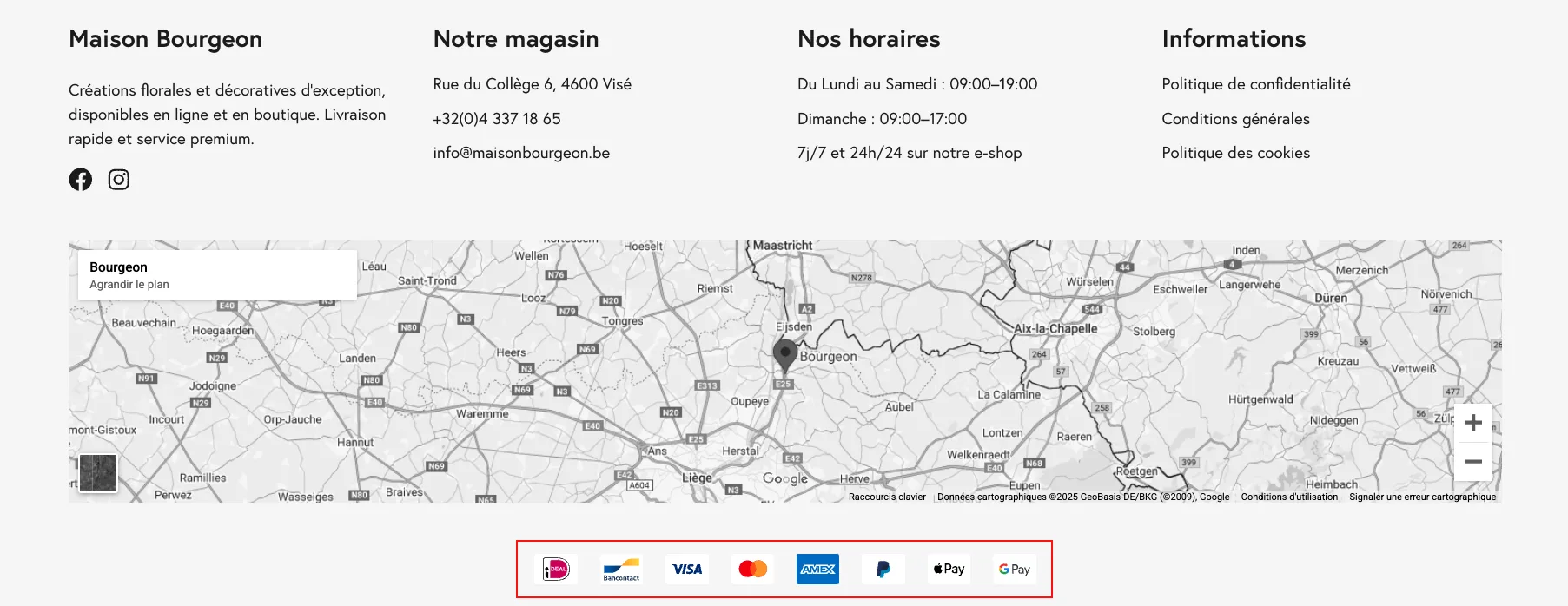 Exemples options paiement page produit
