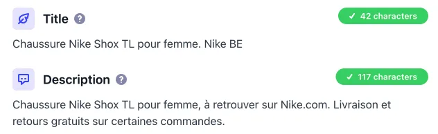 Meta Tags optimisés pages produits