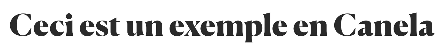 Exemple de la typographie Canela